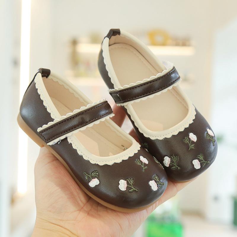 Girls' leather shoes, new spring and autumn children's shoes, little girl's princess shoes, soft-soled non-slip loafers, trendy single shoes