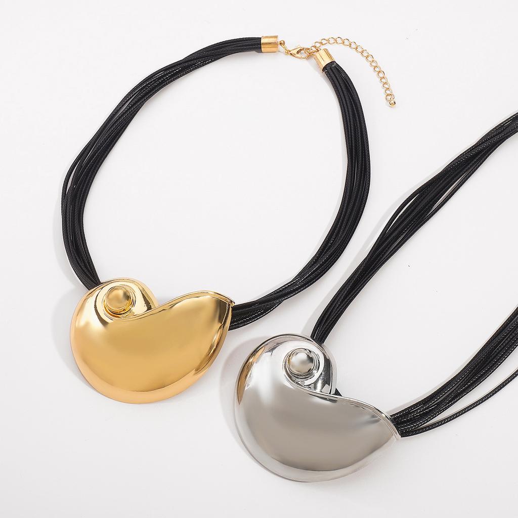 Tooxika Глянцевое ожерелье-подвеска в виде раковины конха, модное преувеличенное геометрическое ожерелье в океанском стиле из вощеной проволоки