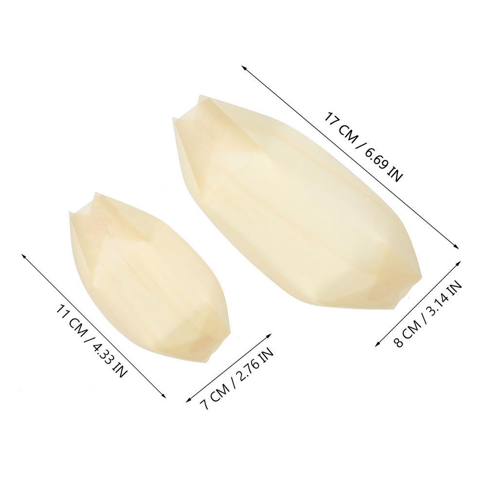 100 шт. деревянные каяки, пищевые лодки, контейнеры для суши, подносы, бамбуковые тарелки для сашими