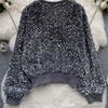 Осенне-зимний новый дизайн Sense с тяжелыми пайетками Magnanimous Fashion Light Luxury Senior Sense Sweater