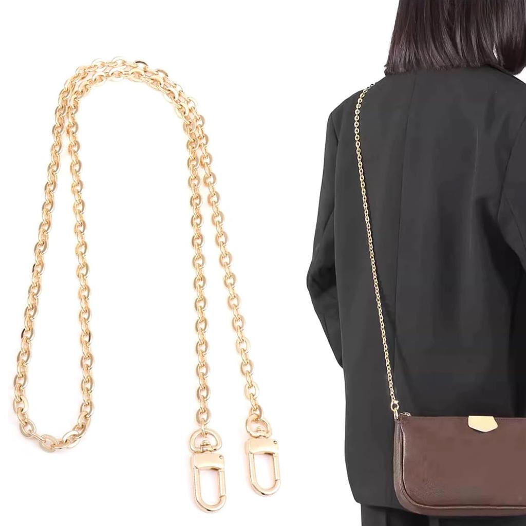 Purse Chain Strap Crossbody Chain Shoulder Bag Replacement Strap with Metal Buckles DIY Purse Making