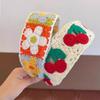 Crochet Wide Hair Hoop Embroidery Children Hair Band Cute Knitted Kids Headband  Girl