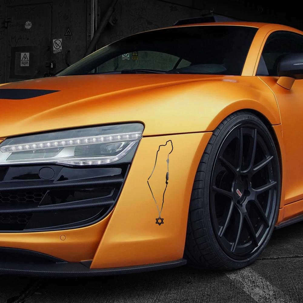 Car Stickers Creative Israel Map Reflective Decal Auto Body Window Front Windshield Decals Universal DIY Decoration Accessories