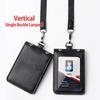 Genuine Leather ID Card Holder  Reporter Police Office Worker Neck Lanyard Badge Name Tag Chest Cards Cases Business Work Card Credit Card Holder