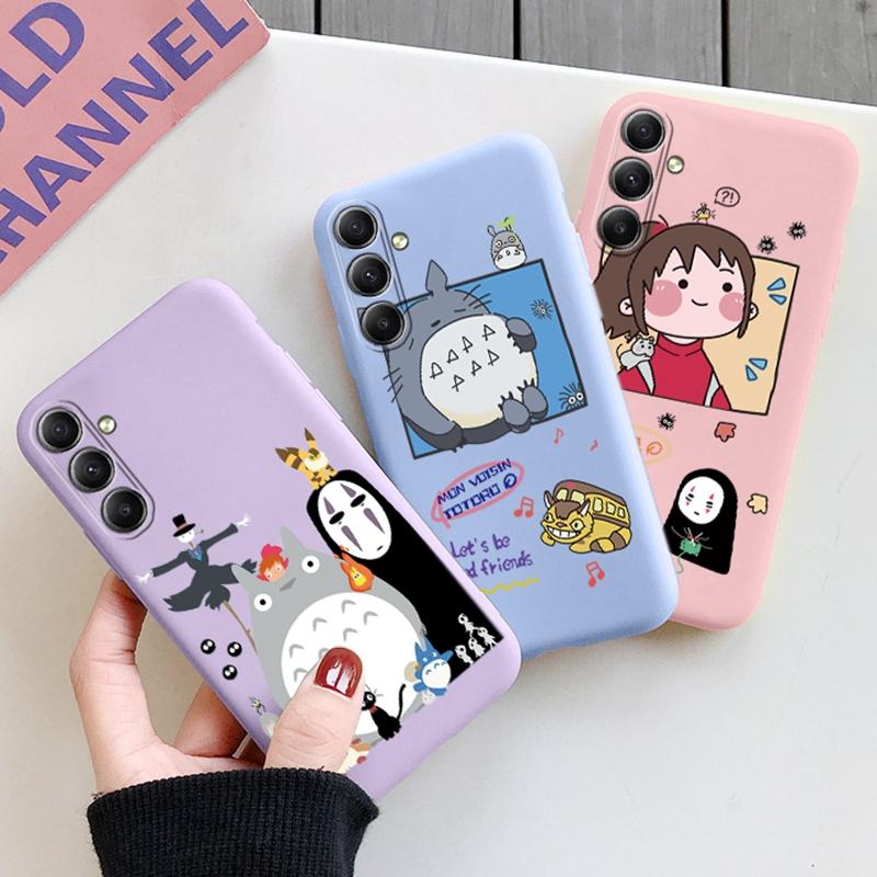 Totoro Anime Phone Case For iPhone Samsung A55 S24 FE S25 M35 Xiaomi Redmi Note 13Pro 14C Huawei Honor 200 Realme Shockproof Anti-Scratch Matte Cover