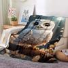 3D Print Owl Pattern Flannel Animal Decor Blanket,Warm and Soft Blanket For Couch Sofa Office Home Travel Camping Birthday Gift