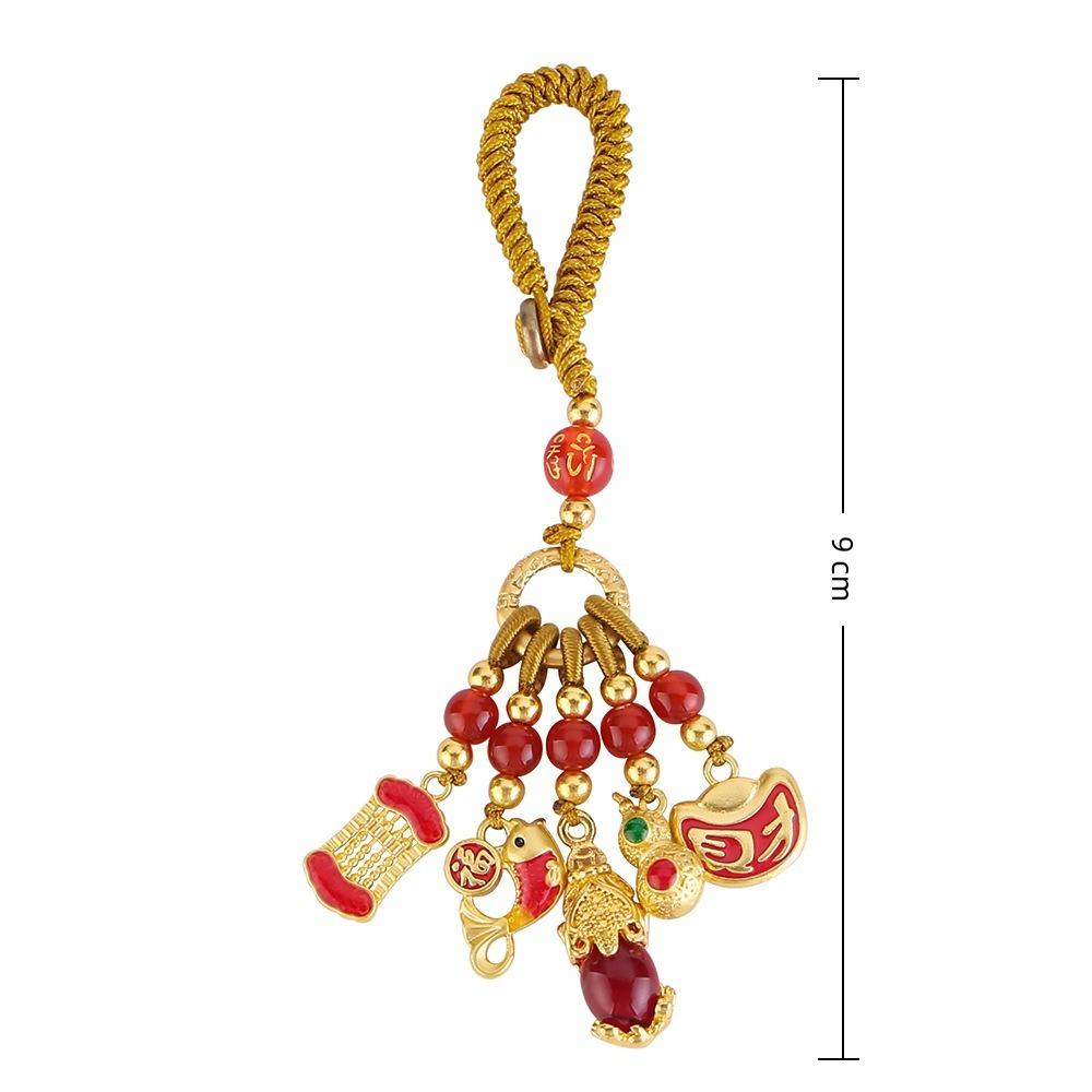 Hanging Ornaments God of Wealth Pendant Enamels Bag Pendant Vintage Hanging Ornament Car