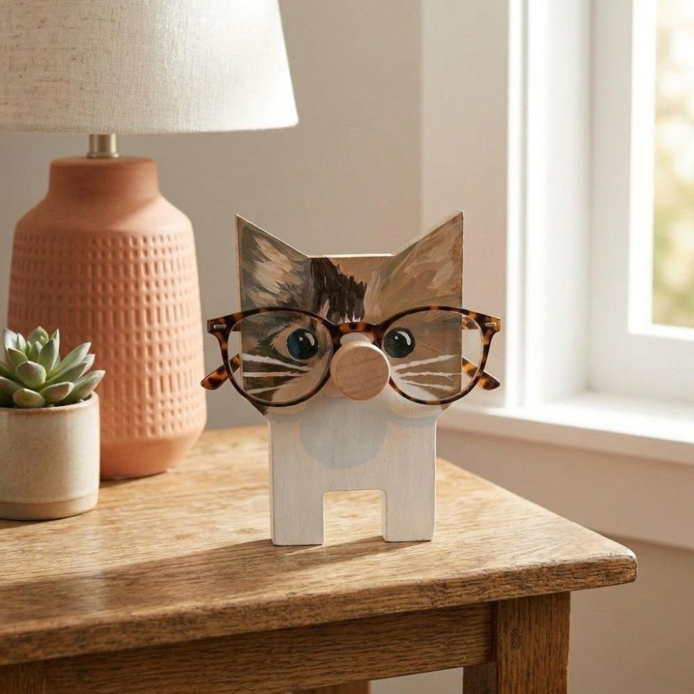 Wooden Glasses Display Stand Animal Shaped Desktop Rack Animal Eyeglass Holder Nightstand