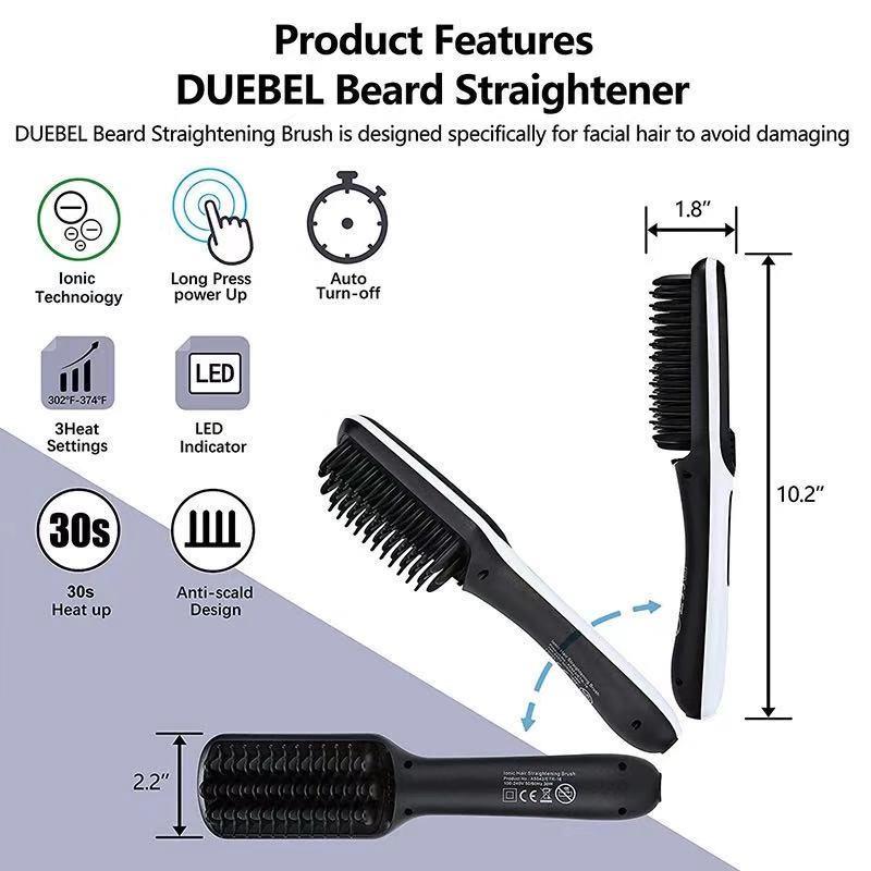 Dual-Use Ceramic Hair & Beard Straightening Comb for Men & Women