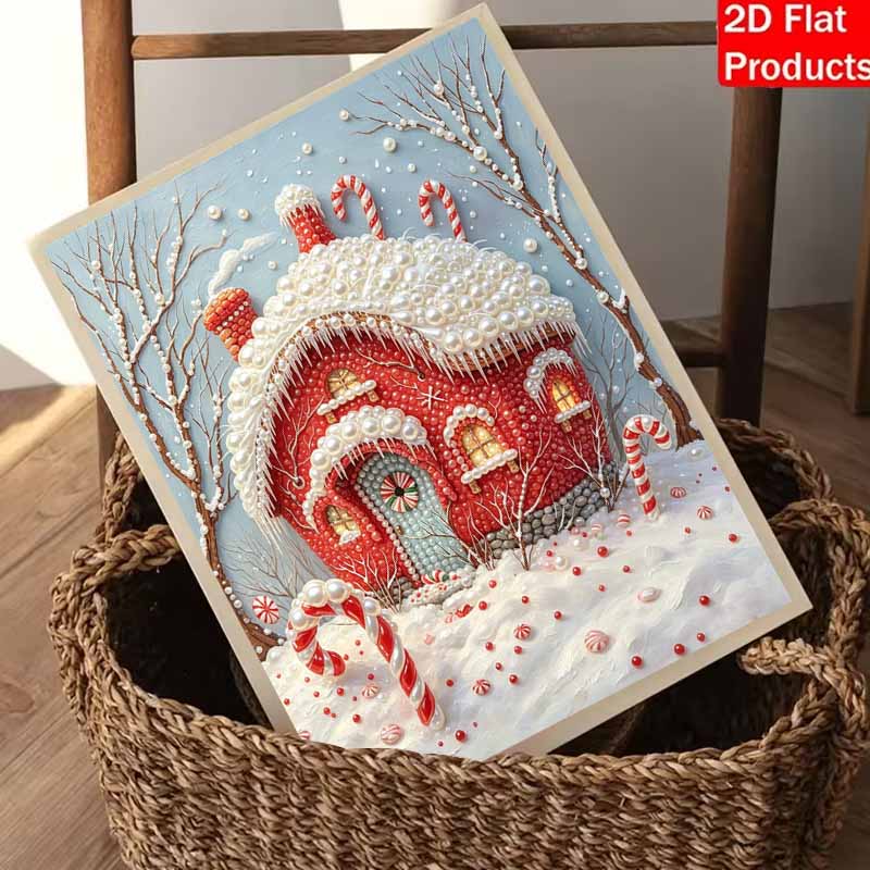 Christmas Pearl Painting Kit Handmade DIY Gingerbread House Home Decoration Painting