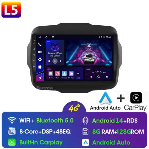 2Din 4G Android 14 автомобильный радиоприемник мультимедиа видеоплеер стерео для Jeep Renegade 2016-2020 навигация GPS головное устройство Carplay