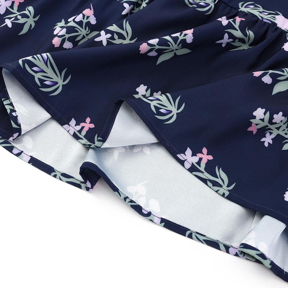 Женские ночные рубашки с цветочным принтом, кружевная ночная рубашка с круглым вырезом и коротким рукавом, свободная одежда для сна, милая домашняя одежда