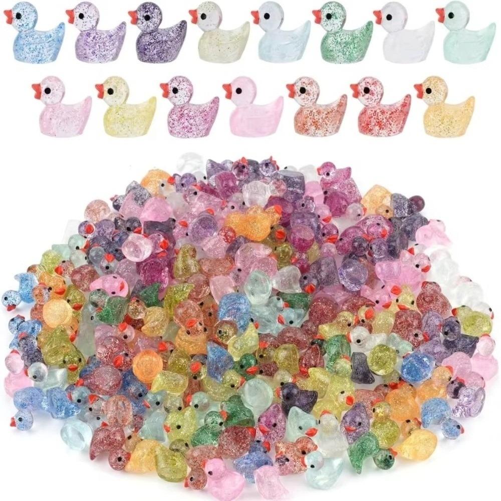 Glittering Resin Duck Figure Toy Mini Small Mini Tiny Ducks Miniature Duck Ornament  Landscape