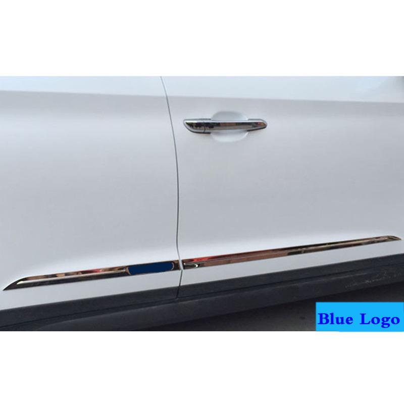 Высокое качество Для Hyundai Tucson 2015 2016 2017 2018 Авто Стайлинг Защитная Накладка Боковая Дверь Кузов Накладка Наклейка Полоса Молдинг Деталь 4Шт