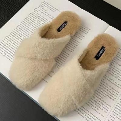 Модные меховые женские тапочки на плоской подошве из хлопка, удобные повседневные туфли для ходьбы 2024 года, зимние теплые новые модные короткие плюшевые сапоги, трендовые женские туфли Zapatos