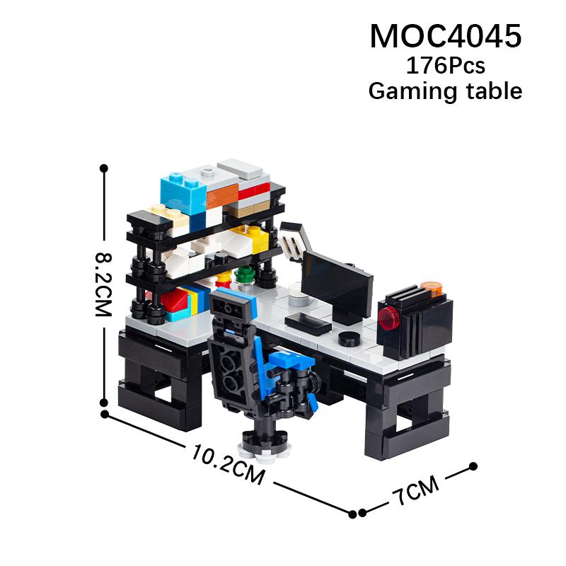 Город Фигурки Мебель Набор Игрушки Модель MOC Кирпичи Детская коляска Стол Диван Кровать Пианино Кухня Ванная Строительные блоки Подарок