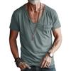 Men's T-shirt Clothing Men's V-neck Solid Color Large Size Casual Short Sleeves