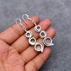 White Topaz Gemstone : 925 Sterling Silver Handmade Long Earring's Jewelry