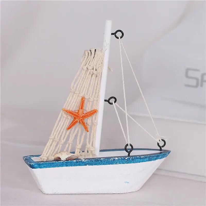 Mediterranean Beautiful Ornaments Creative Sailing Model Decoration Resin Craft Home Decoration