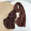 Vintage Women's Checkerboard Scarf Autumn Long Pleated Cotton Linen Soft Scarves and Shawls 60*240cm