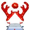 Reindeer Car Decor Festive Christmas Decor Light Up Antler Set Reindeer Kit Roofs Tops Decoration For Van SUV Shopping Mall