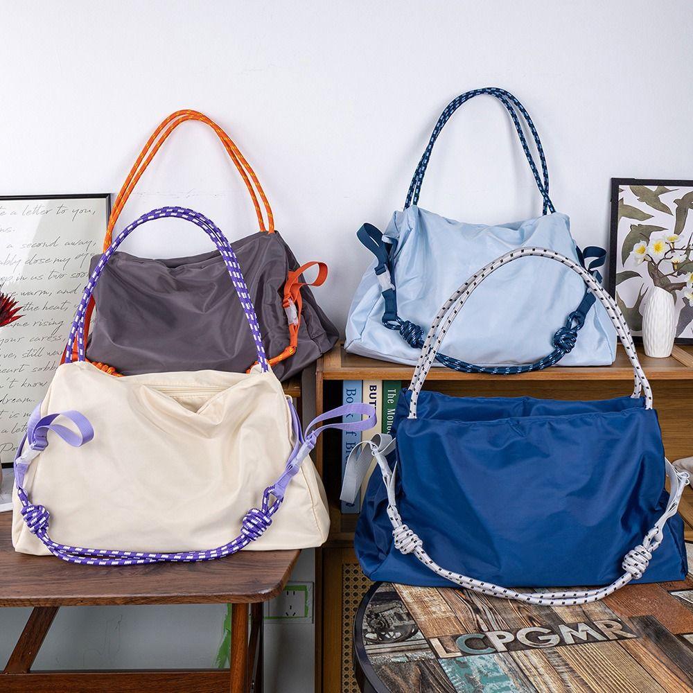 Casual Nylon Canvas Shoulder Bag Large Capapcity Zipper Close Tote Bag Soft Waterproof Travel Bag Women Bag