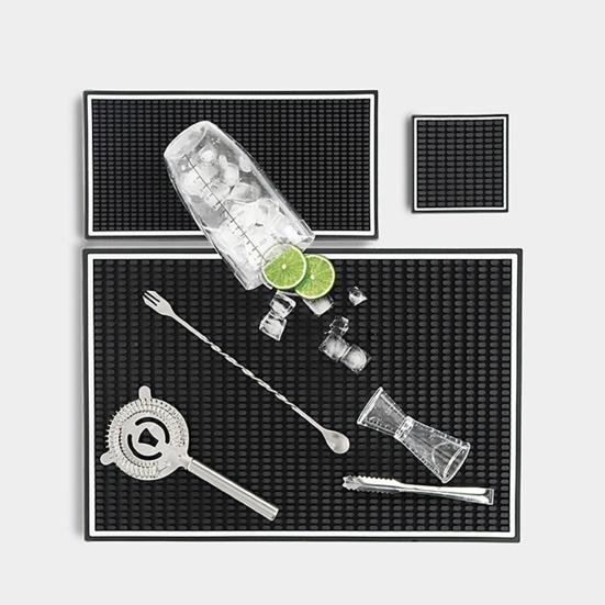 Противоскользящий коврик для бара с белой каймой, защита от пролития напитков, защита барной столешницы для домашней кухни