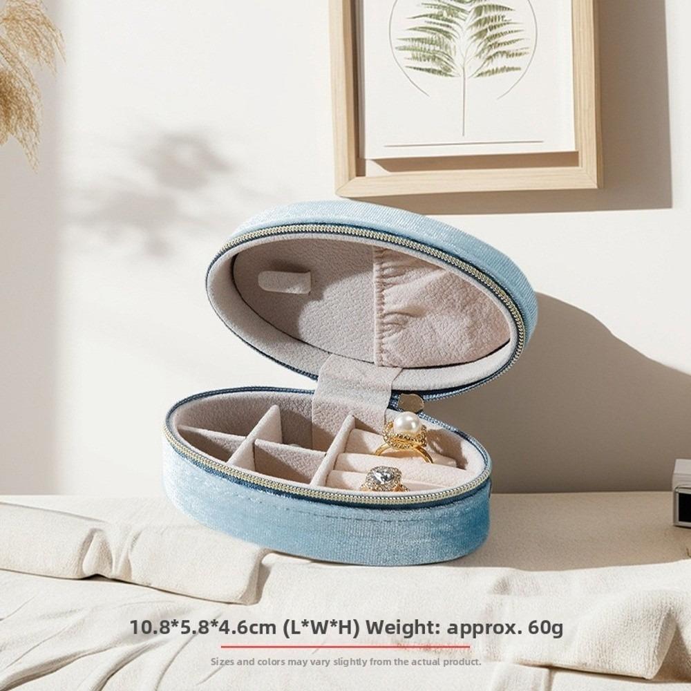 Portable Travel Jewelry Case Ellipse Jewelry Organizer Pouch Necklace Ring Earrings for Women