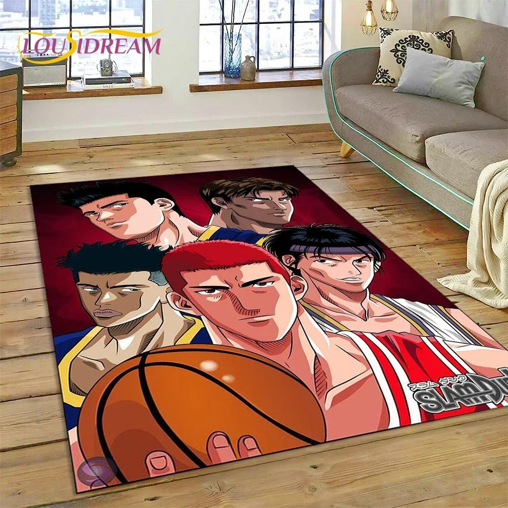 Мультяшный ковер-коврик Slam Dunk Basketball Anime для спальни, гостиной, дома, дивана, детских игр, большой декоративный коврик для пола