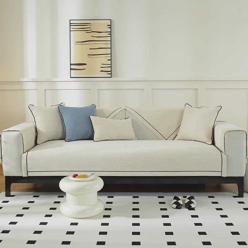 All-Season Chenille Sofa Cushion & Non-Slip Cover Set