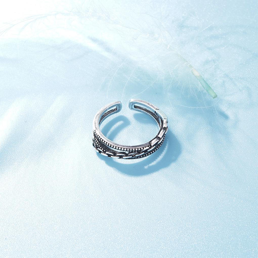 Men Ring Copper Opening Rings Hand Decor Retro Trendy Chain Lovers Jewelry for Party Decorations Jewelries Accessory