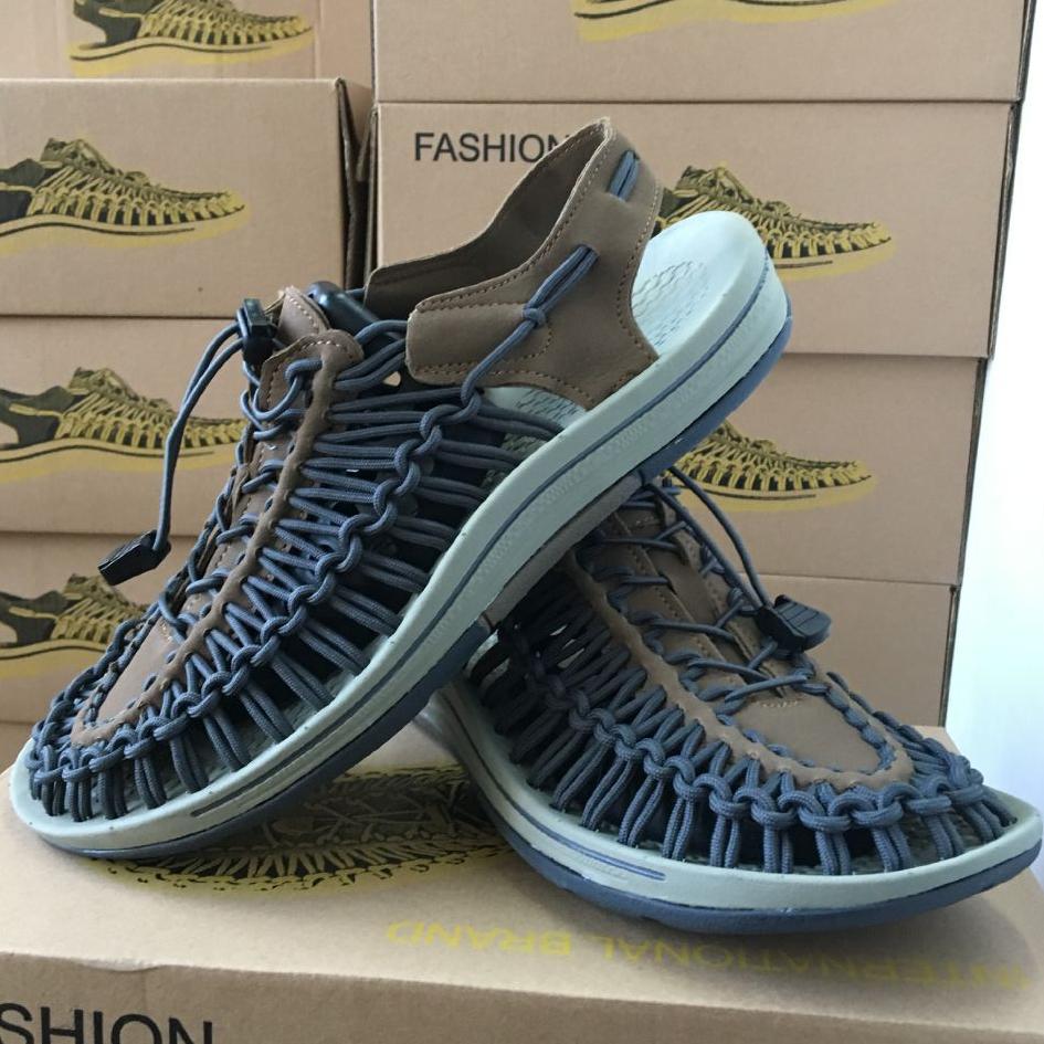 Summer Men's Casual Beach Shoes Knitted Sandals Couple Sandals Roman Sandals Outdoor Hollow-out Large Size Hiking Shoes