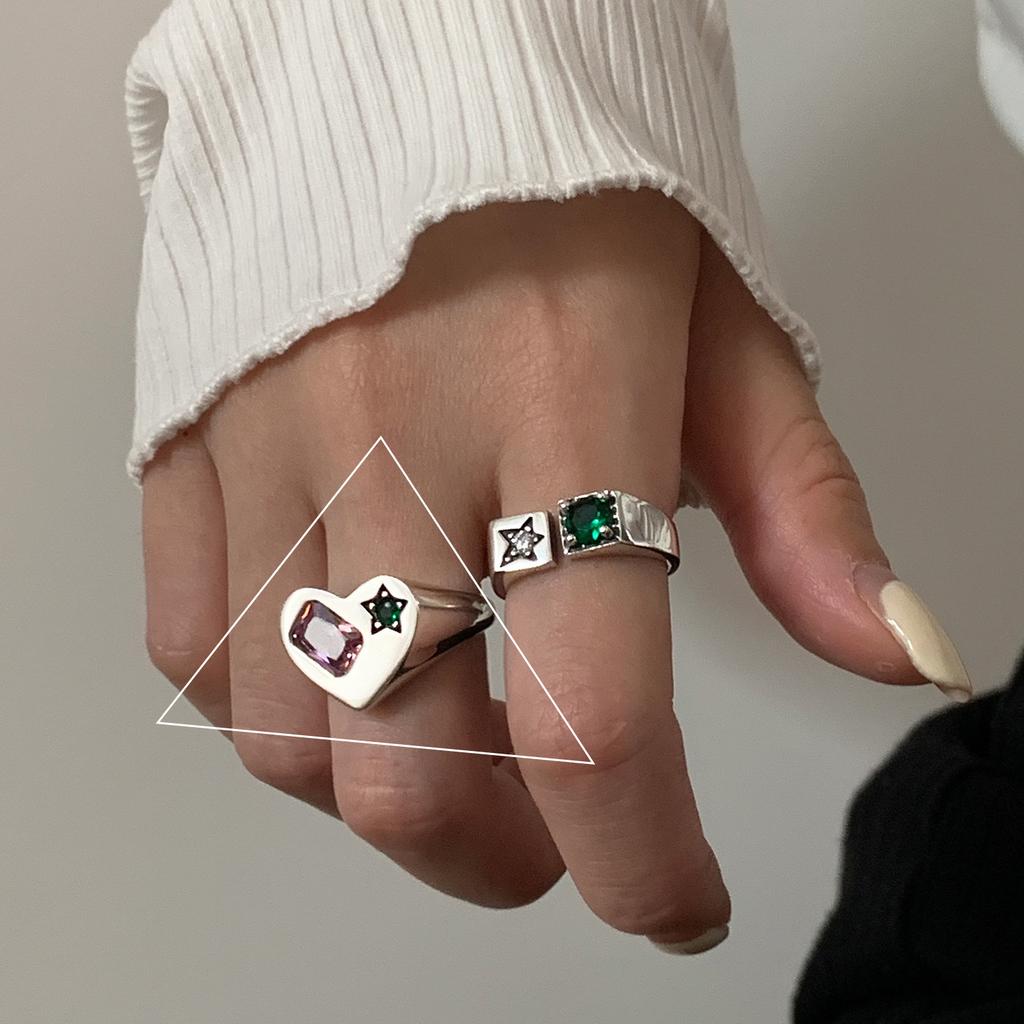 VENTFILLE 925 Stamp Silver Color Cool Multiple Styles Irregular Rings Pearl Crystal Zircon Jewelry Girls Gift Dropshipping