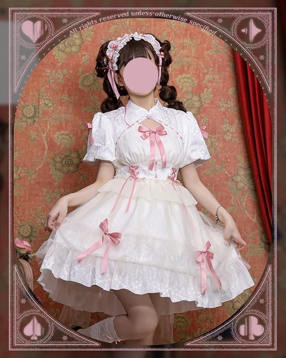 Косплей костюм JIURUN Lolita Gothic Lolita с 3D и панельным аниме-галстуком-бабочкой Плюс Mori Sweet Gothic Maid Леди-подобный Размер Один-кусок Узор, Оборки,