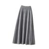 Вязаная юбка для женщин Осень и Зима с высокой талией средней длины А-силуэта плиссированная юбка