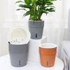 Plant Pot Eye-catching Heat Resistant Plastic Automatic Water Absorption Plant Pot with Cotton Ropes for Home