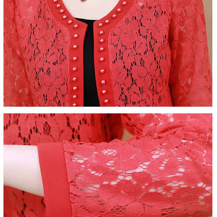 Кружевная рубашка, шаль, женская летняя одежда большого размера, солнцезащитная одежда, тонкое пальто для мам среднего и пожилого возраста