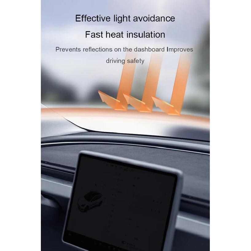 For Tesla Model 3 Highland Dashboard Cover Pad Sunshade Protector Dash Light-Proof Pad Rear Window Visor Mat Anti-UV Dash Mat