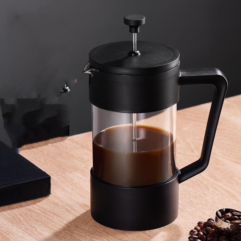 Black 350ML French Press With Filter Multifunctional Hand Punch Coffee Maker Transparent Glass Coffee Press French Pot