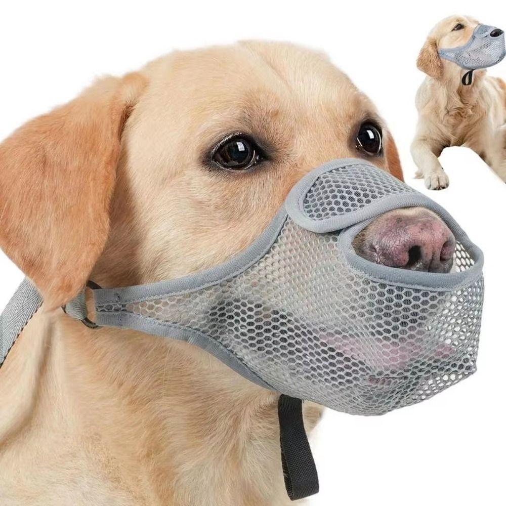 Anti-Bite Mesh Dog Muzzle Breathable Pet Mouth Mask Comfortable Dog Mouth Cover Large Dogs