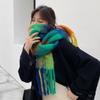 Autumn Winter Imitation Cashmere Tassel Scarf Women Warm Thick Double-Sided Color Matching Shawl