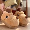Мультяшные хлопковые туфли с собачкой, зимние домашние на толстой подошве, с увеличением роста, теплые и нескользящие хлопковые тапочки