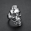 Кольцо из серебра S925, панк-мотоцикл, бородатый череп, мужское кольцо