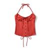 Европейский атласный однотонный топ-камзол с halter-горловиной для женщин – Регулируемая завязка сзади, сексуальный и шикарный дизайн