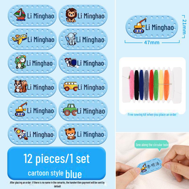 Водонепроницаемые и масляные именные наклейки для учеников начальной школы: Индивидуальные варианты из искусственной кожи и вышитой кожи