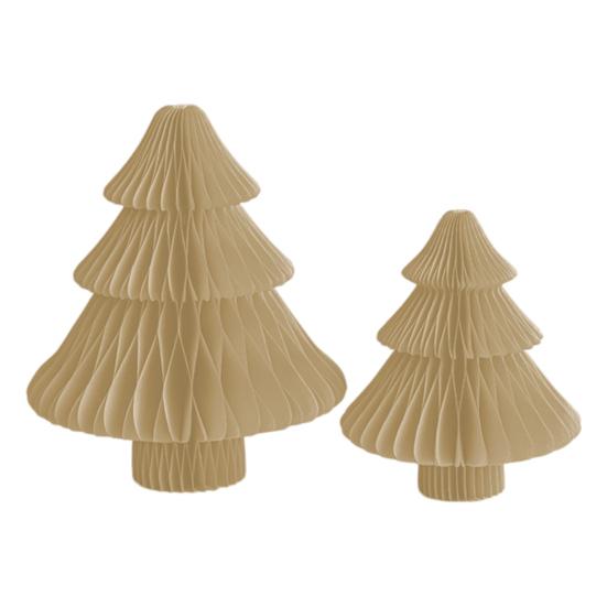 2Pcs Paper Christmas Tree Decoration 3D Honeycomb Trees Table Centerpiece Holiday Home Decor for Parties Supplies