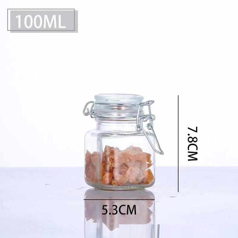 Стеклянная бутылка 50/100 мл Герметичная банка для кухни Еда Соленья Фрукты Консервы Прозрачная Широкое горлышко Банка для джема Банка для хранения Бытовая