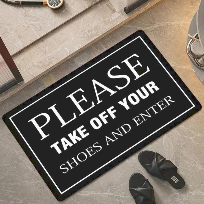 1 шт. Принтованный придверный коврик, Коврик с напоминанием снять обувь, Мягкие коврики для прихожей