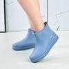 Fashion low tube rain shoes new women's wear waterproof and non-slip outdoor pvc velvet rain boots women's overshoes