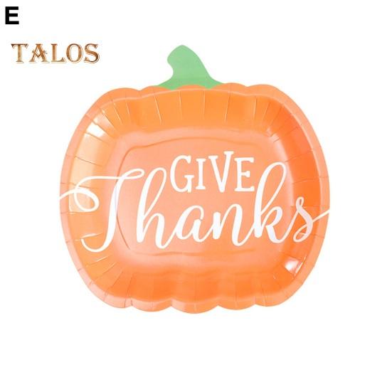 10 шт., бумажные тарелки с тыквой на Хэллоуин, праздничная посуда, маслостойкие обеденные тарелки на Хэллоуин, День Благодарения для вечеринок по сбору урожая